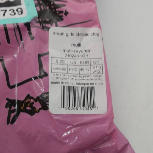 New Crocs Mean Girls Classic Clogs Sandals  Pink Glitter  Men's 12  Women's 14 - Picture 3 of 13